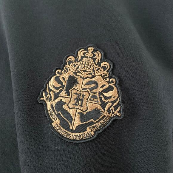 GU (Uniqlo) x Harry Potter Embroidered Logo Sweat Hoodie Dress in Black - Picture 10 of 15